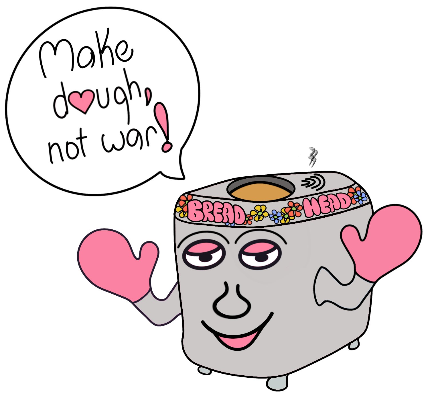 smiling bread machine sticker