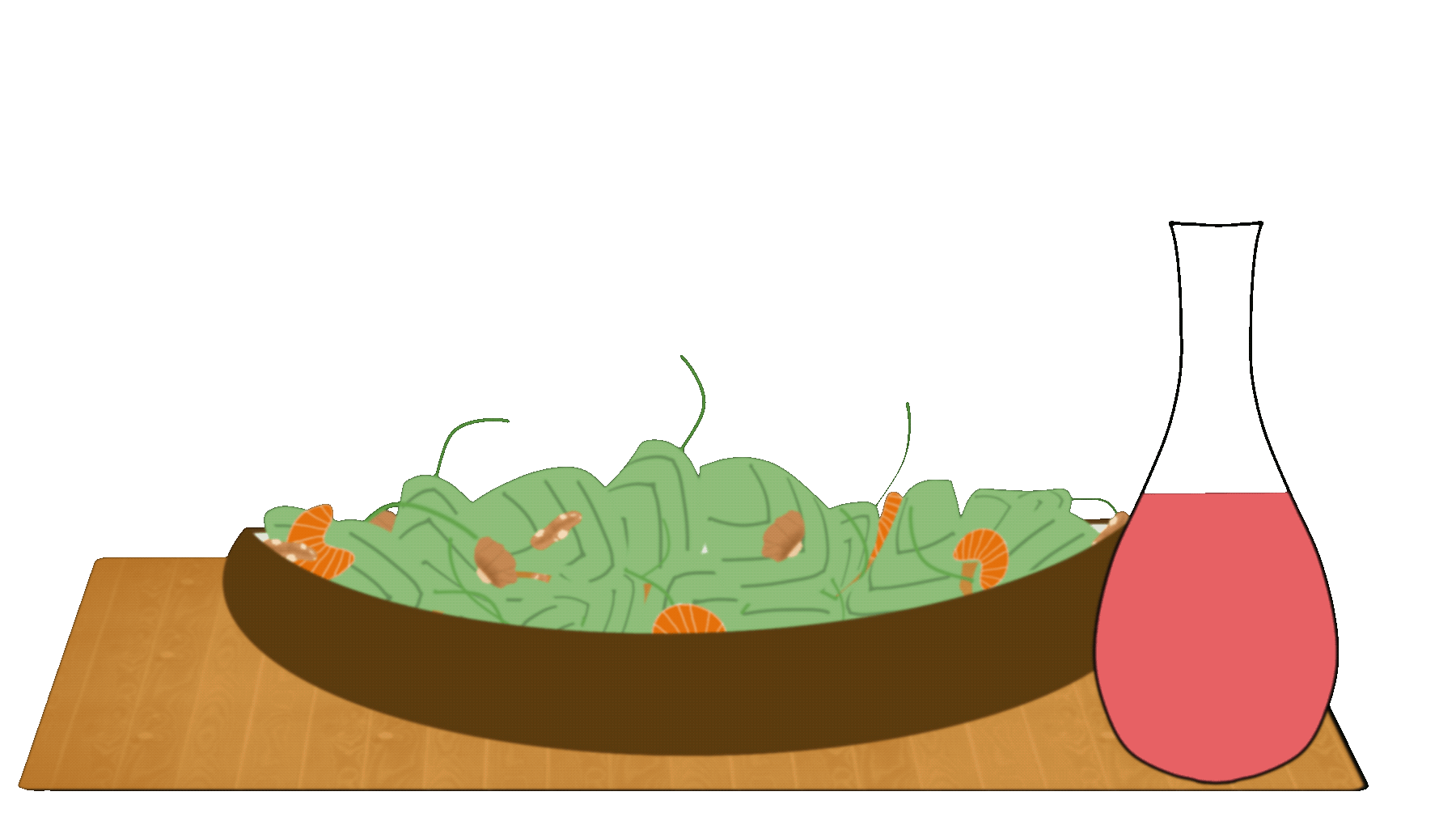 Spinach salad splashed with raspberry dressing